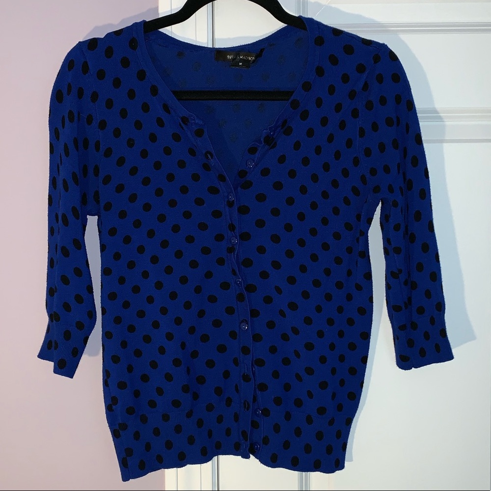 89th and Madison polka dot cardigan